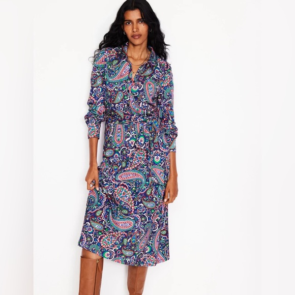 Laura Jersey Midi Shirt Dress
Navy, Paisley Paradise - Picture 4 of 16